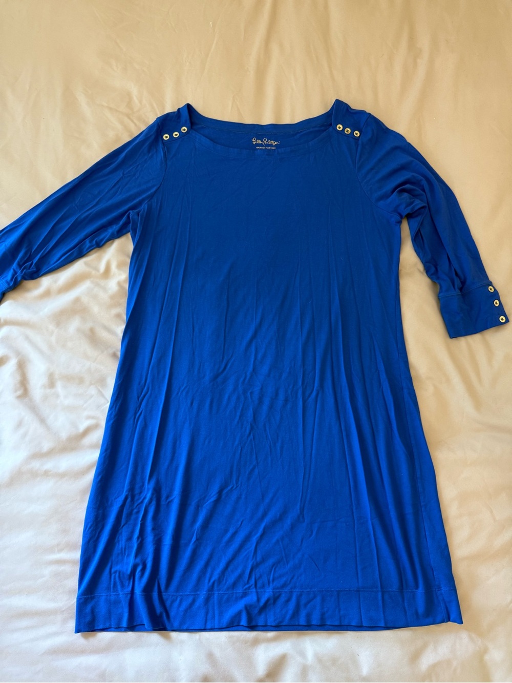 Lilly Pulitzer Royal Blue Button-Shoulder Sophie Dress